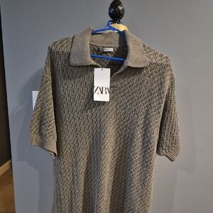 Zara Textured Polo Shirt
